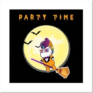 witch party time Halloween Posters and Art